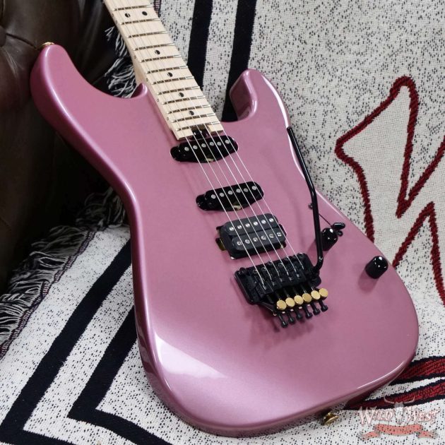 Charvel Custom Shop San Dimas HSS Floyd Rose 1984 Maple Fingerboard Reverse Headstock Burgundy Mist Metallic 8.55 LBS - Image 3