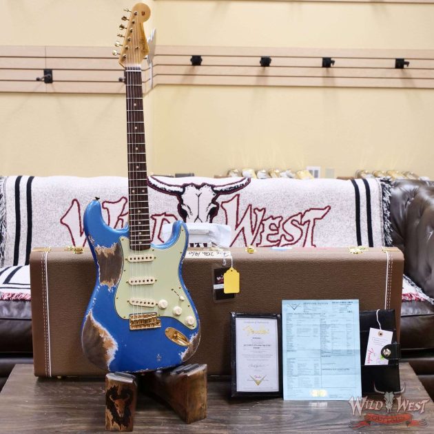 Fender Custom Shop Wild West Guitars 25th Anniversary 1960 Stratocaster Madagascar Rosewood Fretboard Heavy Relic Lake Placid Blue 7.35 LBS - Image 2