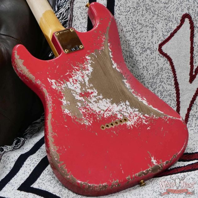 Fender Custom Shop Wild West Guitars 25th Anniversary 1960 Stratocaster Hardtail Madagascar Rosewood Fretboard Heavy Relic Fiesta Red 7.05 LBS - Image 2