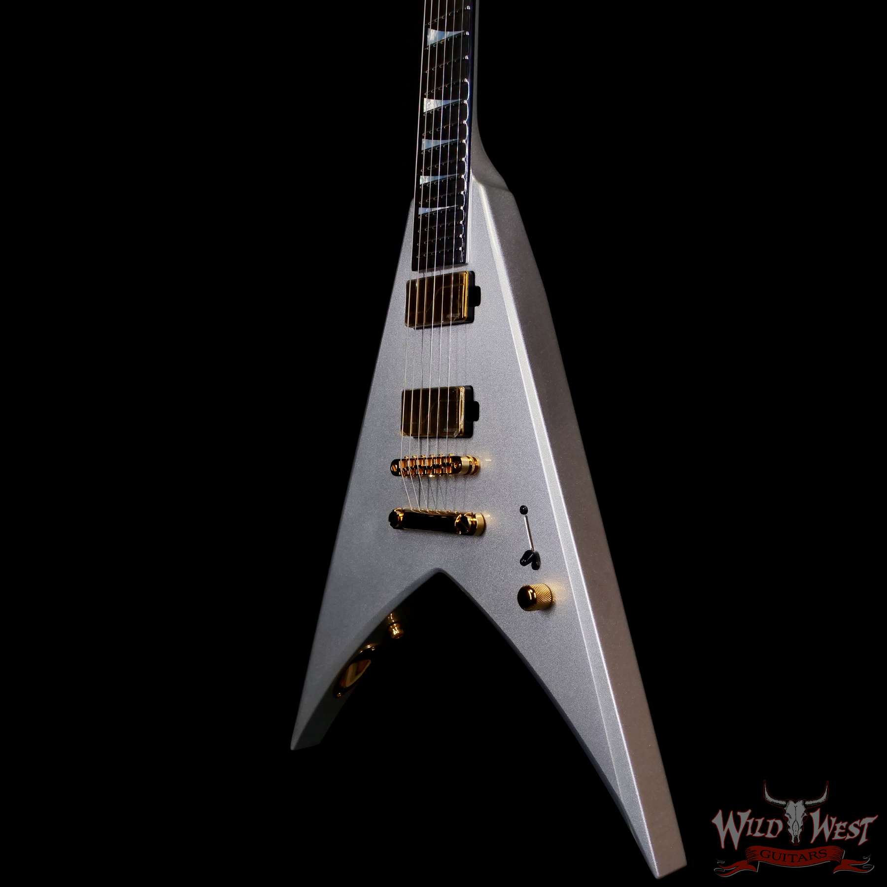 Jackson USA Custom Shop Limited Edition King V Fishman Fluence Modern Humbuckers TOM Bridge Gloss Quicksilver - Image 3