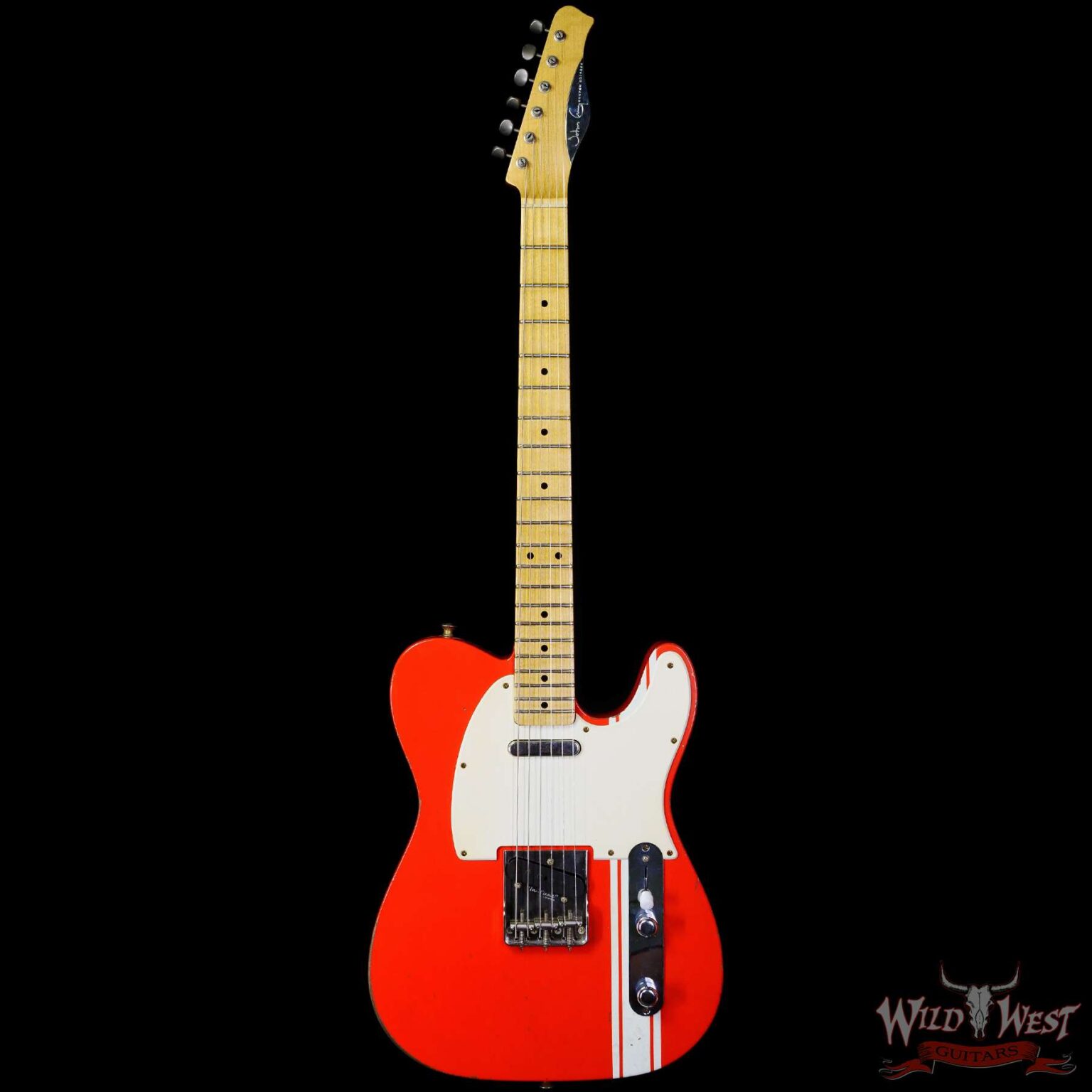 John Cruz Custom Guitars Premier Fifty Crossville TL Matador Red with India Ivory Strip “Banshee” - Image 3