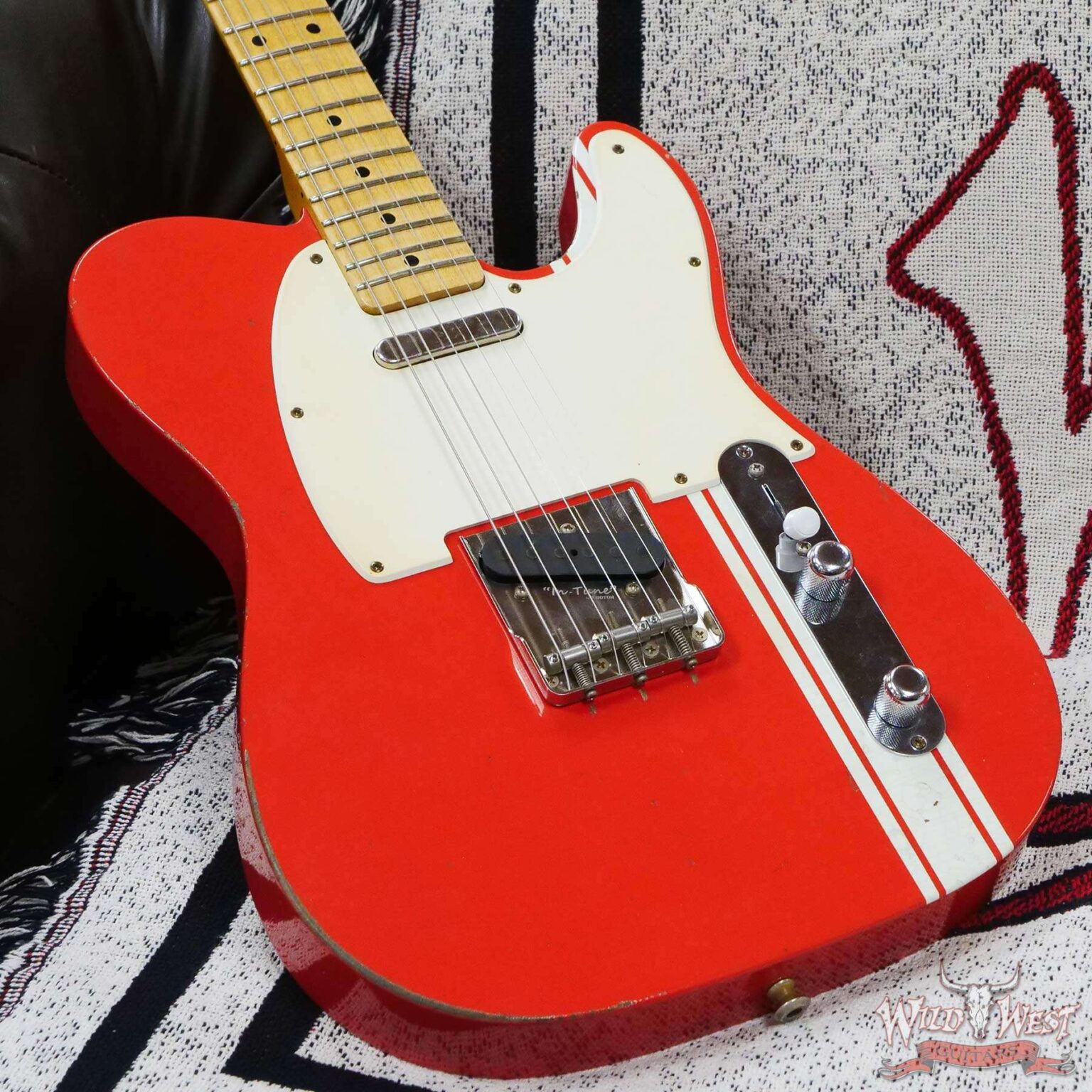 John Cruz Custom Guitars Premier Fifty Crossville TL Matador Red with India Ivory Strip “Banshee” - Image 2