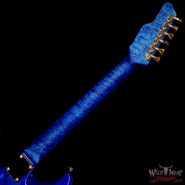 James Tyler USA Studio Elite HD 1-Piece Swamp Ash Body Birdseye Maple Neck Gloss Tinted Trans Royal Blue 6.90 LBS - wildwest-guitar.com - Image 2