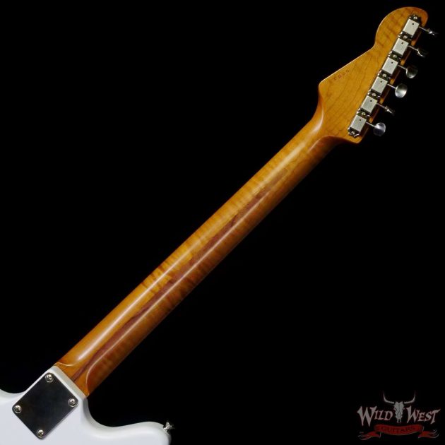 LsL Silverlake One HH Roasted Flame Maple Neck Rosewood Fingerboard Olympic White - Image 3