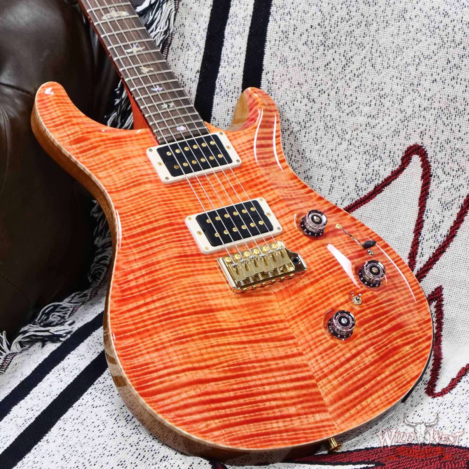 PRS Wild West Guitars 25th Anniversary Limited Run Wood Library Artist Package Custom 24 Piezo Salmon (Private Stock Color) 8.40 LBS (US Only / No International Shipping) - Image 4