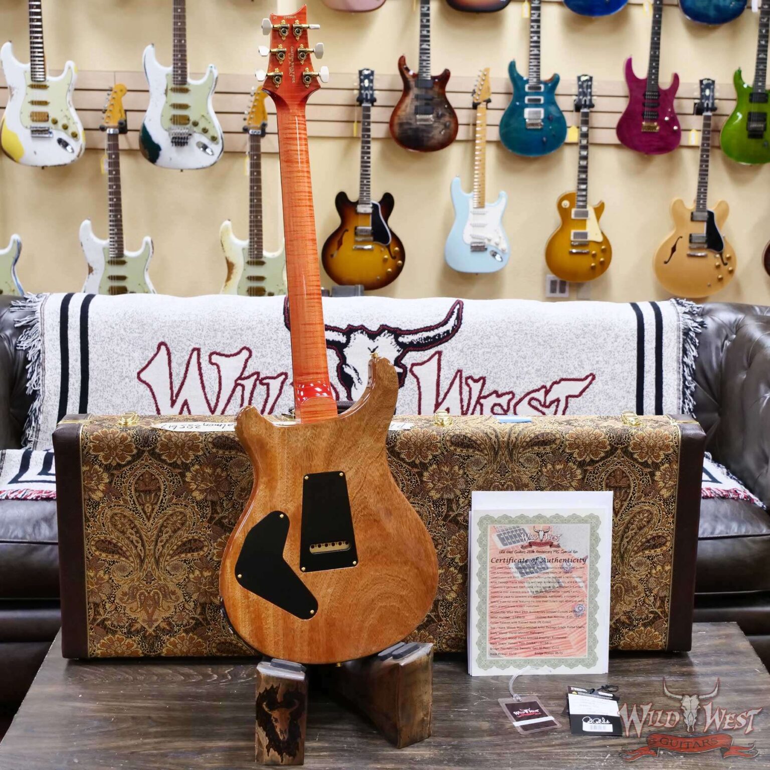 PRS Wild West Guitars 25th Anniversary Limited Run Wood Library Artist Package Custom 24 Piezo Salmon (Private Stock Color) 8.40 LBS (US Only / No International Shipping) - Image 2