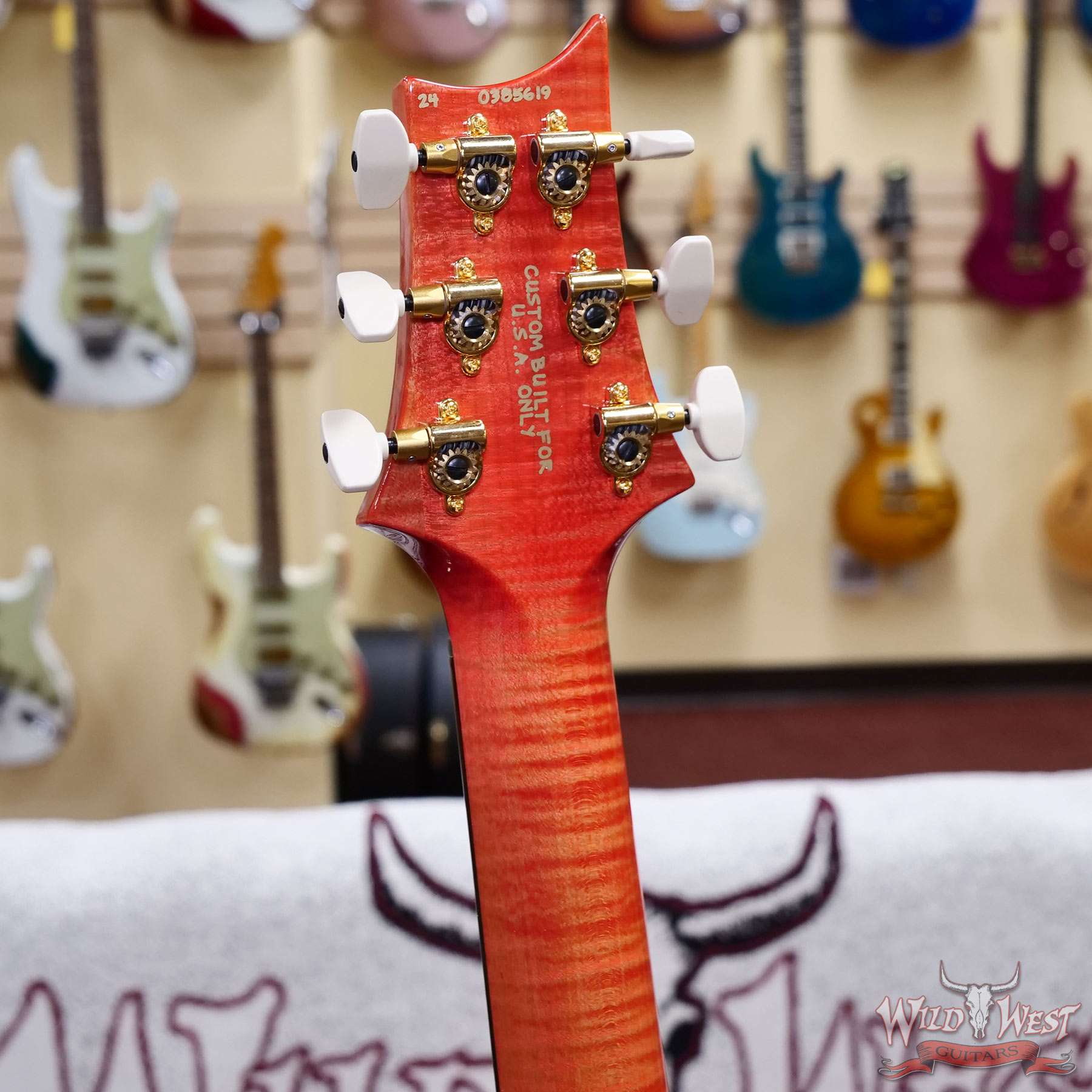 PRS Wild West Guitars 25th Anniversary Limited Run Wood Library Artist Package Custom 24 Piezo Salmon (Private Stock Color) 8.40 LBS (US Only / No International Shipping) - Image 3