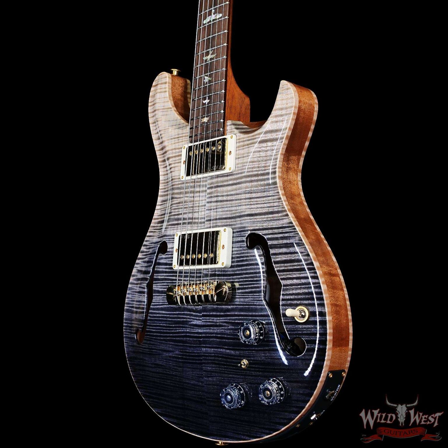 PRS Wild West Guitars 25th Anniversary Limited Run Wood Library Artist Package Hollowbody II Piezo Frostbite Fade (Private Stock Color) 5.60 LBS ( International Shipping - Image 3