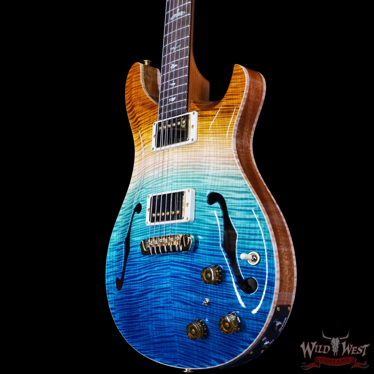PRS Wild West Guitars 25th Anniversary Limited Run Wood Library Artist Package Hollowbody II Piezo Beach Fade (Private Stock Color) 5.50 LBS (International Shipping) - Image 3