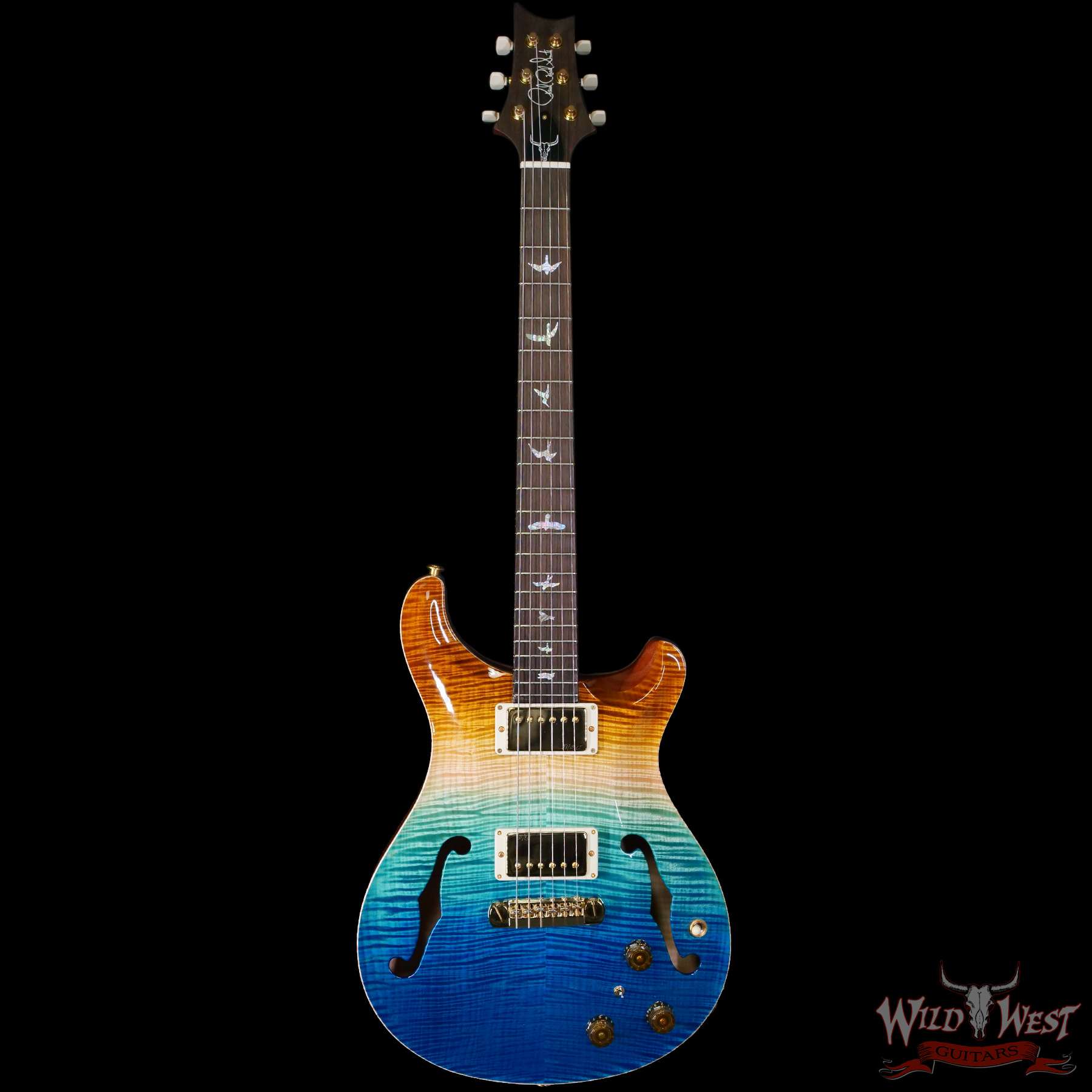 PRS Wild West Guitars 25th Anniversary Limited Run Wood Library Artist Package Hollowbody II Piezo Beach Fade (Private Stock Color) 5.50 LBS (International Shipping) - Image 2