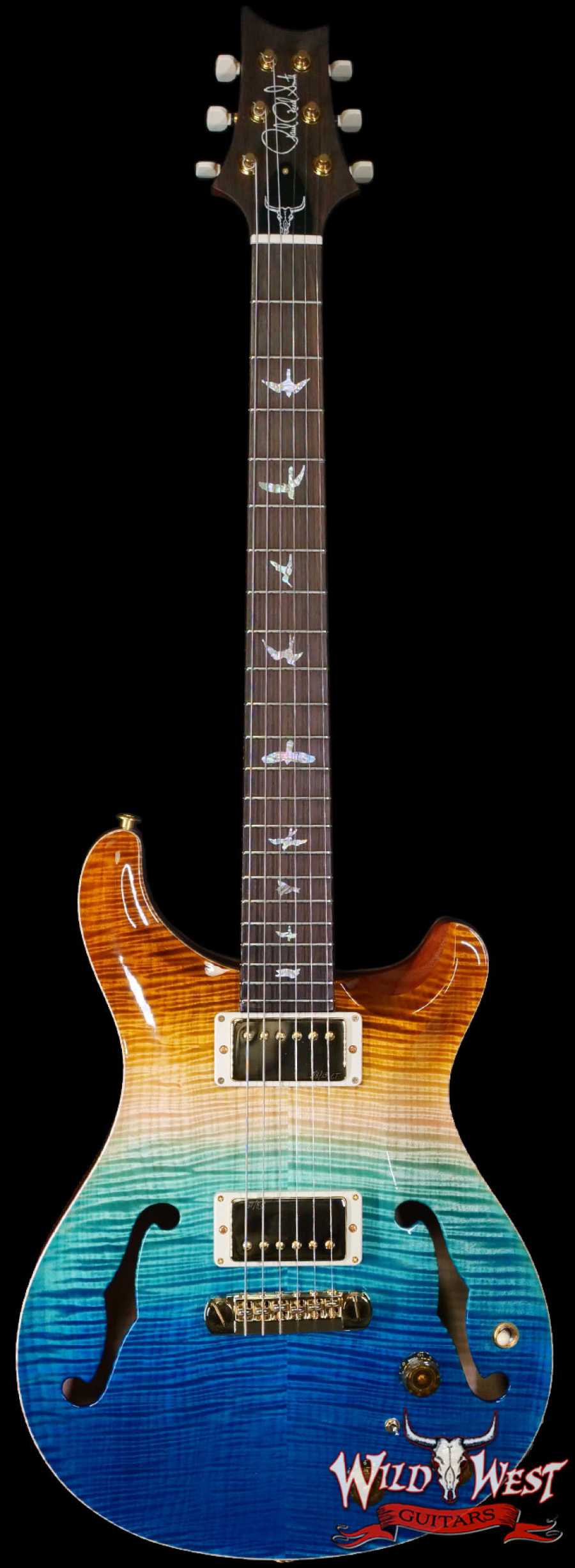 PRS Wild West Guitars 25th Anniversary Limited Run Wood Library Artist Package Hollowbody II Piezo Beach Fade (Private Stock Color) 5.50 LBS (International Shipping)