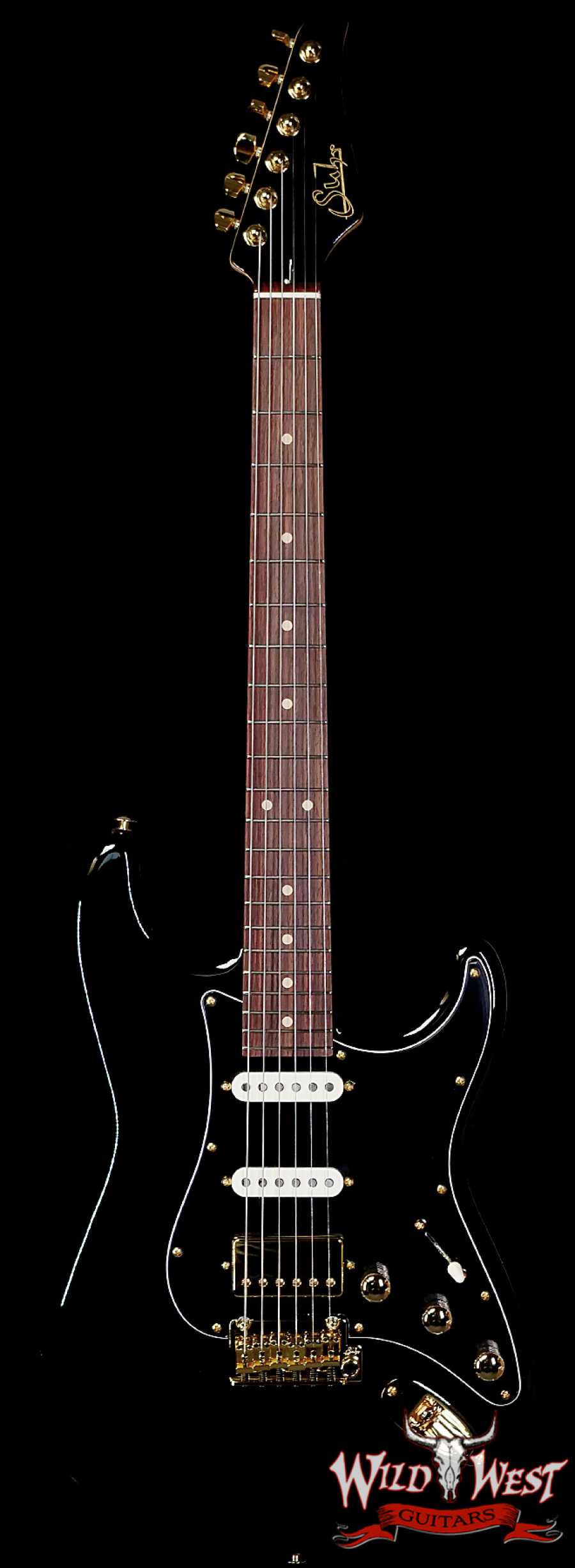 Suhr Custom Classic S HSS Rosewood Fingerboard Matching Color Headstock Gold Hardware Black 8.10 LBS